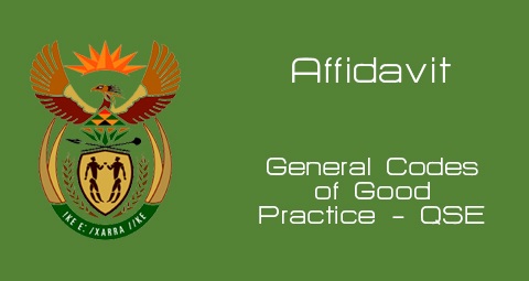 Codes of Good Practice Affidavit - QSE